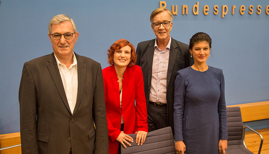 Bundespressekonferenz: Bernd Riexinger, Katja Kipping, Dietmar Bartsch und Sahra Wagenknecht